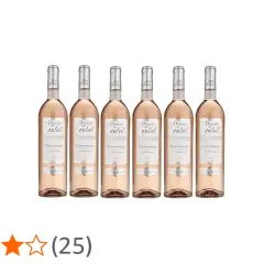 Six bouteilles de vin rosé "Guerrouane gris" du Domaine Oulal, alignées sur fond blanc.